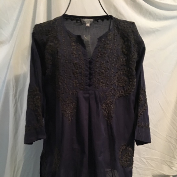 Jayshree Dalal Navy Blue Blouse - Picture 1 of 6